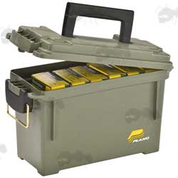Small Plano Olive Drab Green Ammo / Field Box With Open Lid