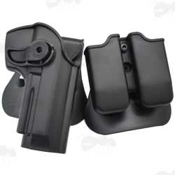 Beretta Polymer Paddle Holster with Double Magazine Holder in Black