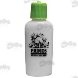 Primos Wind Checker Powder in White Bottle with Green Cap