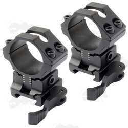 Double Clamped Adjustable Elevation Weaver / Picatinny Quick-Release Two-Piece 30mm Scope Mounts