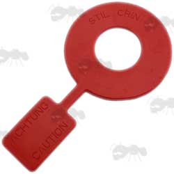 Red Plastic Revolver Fitting Empty Chamber Safety Flag