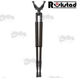 Black RokStad Lit V Mount Bipod Shooting Sticks