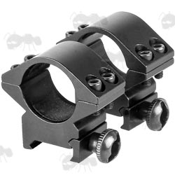 Double Clamped Rifle Scope Ring Mount for Weaver / Picatinny Rails