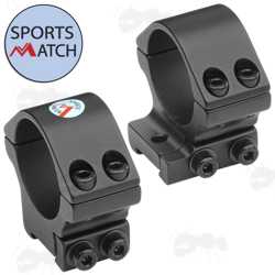TO95 Sportsmatch 15mm Dovetail Medium-Profile Scope Rings with Arrestor Pin for Sako Rifles