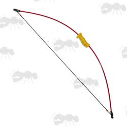 Archery Starter Kit, a Red 36 inch Long Bow with Yellow Handle and Two Composite Arrows