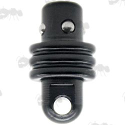 Black Push Button Swivel 10mm Socket to QD Stud Adapter