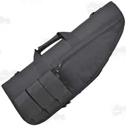 70cm Long Black Canvas Tac-Rifle Case with External Mag Pouches, Carry Handles and Shoulder Sling Carry Strap