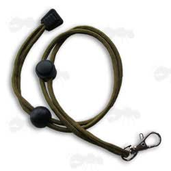 Olive Green Cord Torch Lanyard with ABS Adjustable Buckles and Steel Clip