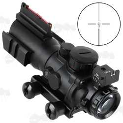 AnTac Tri-Illuminated 4x32 Rifle Scope with Back-Up Fiber Optic Manual Sights