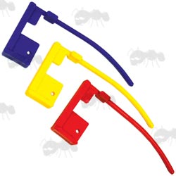 Red, Yellow and Blue Plastic Universal Firearm Empty Chamber Safety Flags