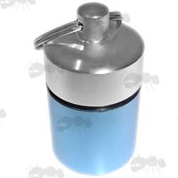 Large Half Coloured Blue and Silver Waterproof Match Capsule