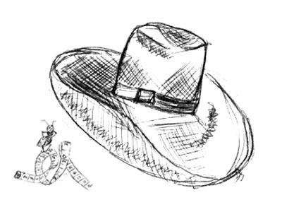 Cowboy Hat Drawing with ANT and Tape Measure