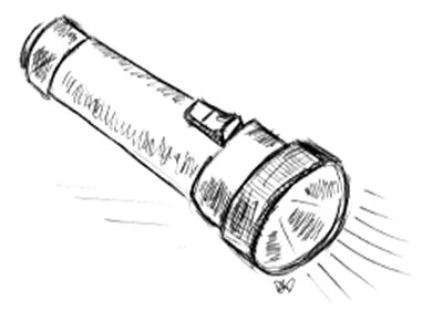 Drawing of a Torch with Power On
