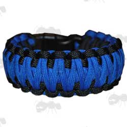 King Cobra Stitch Weave Bracelet in Black and Blue Paracord
