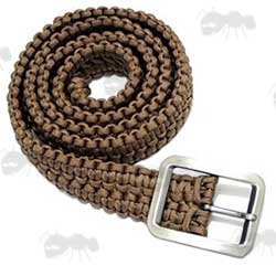 Twin Cobra Stitch Weave Belt in Brown Paracord