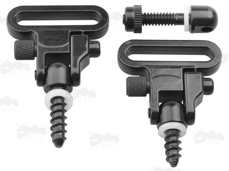 Set of Heavy-Duty Quick-Release Wooden Gun Stock Studs and Swivels for Slings