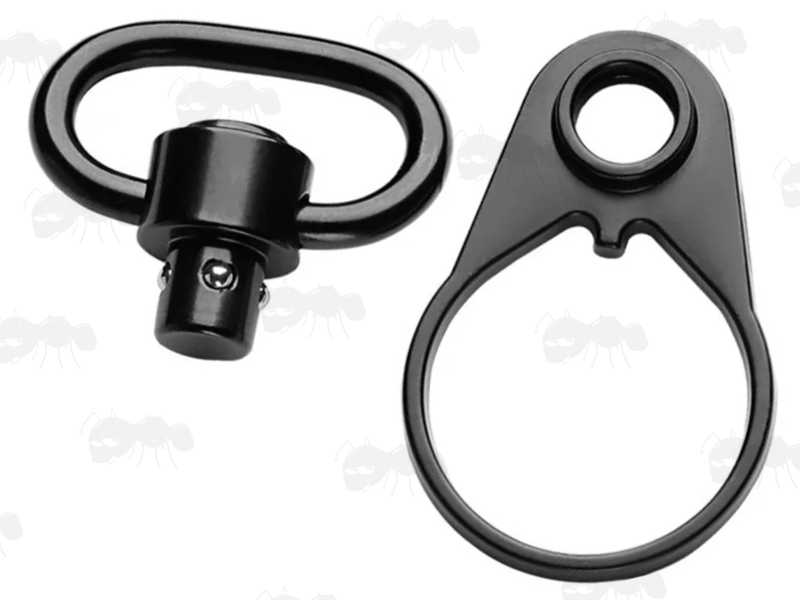 AR-15 10mm Socket Receiver Sling Plates with QD Swivel Removed