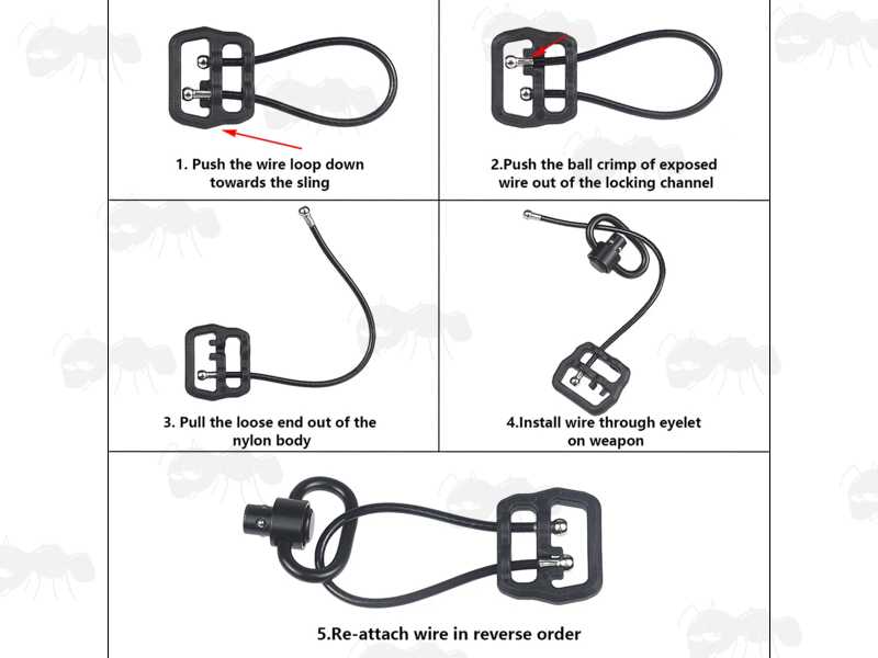 Guide to Using The Aluminium Fitting Sling Block with a Steel Cable with Black Plastic Coating