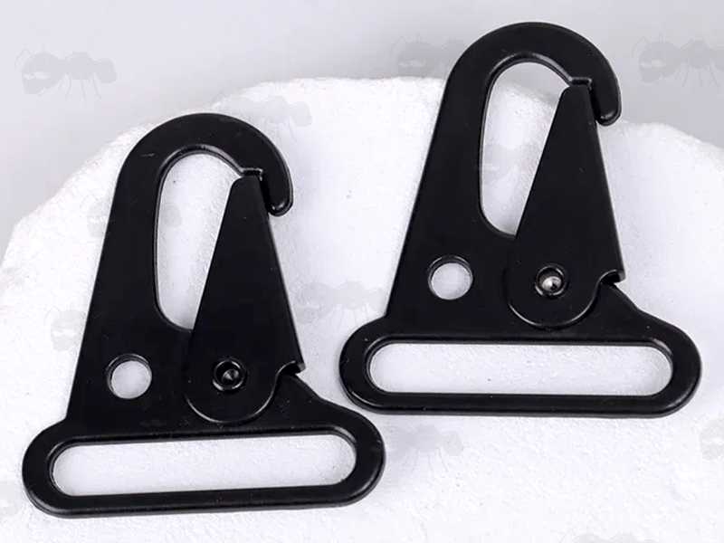Two H&K Type Gun Sling Snap Clips, with 32mm Wide Sling Fitting Loops