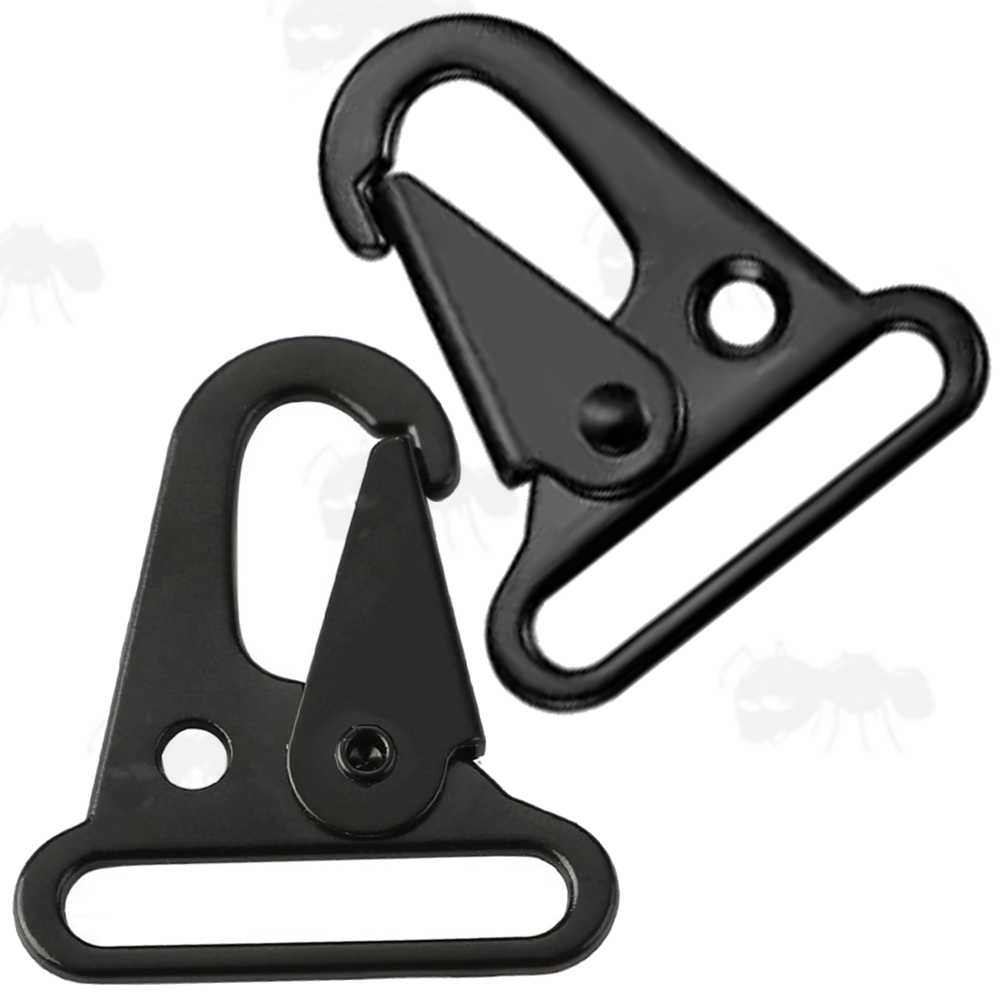 Two H&K Type Gun Sling Snap Clips, with 32mm Wide Sling Fitting Loops