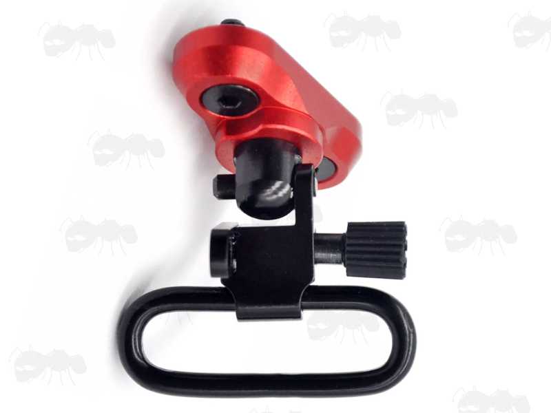 Red Colour KeyMod Handguard Fitting QD Rifle Stud Base with Quick-Release Sling Swivel