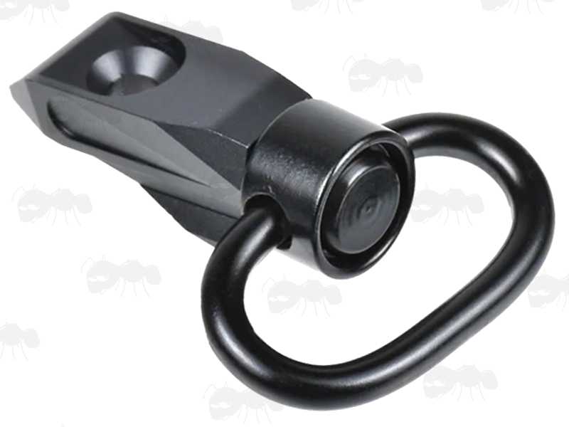 QD Handguard Fitting Push Button Sling Swivel Base Mount Attachment Point with KeyMod and MLok Fittings, Black Coloured Finish