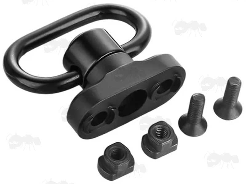 Base View of The QD 10mm Socket Swivel with M-Lok Handguard Base Mount
