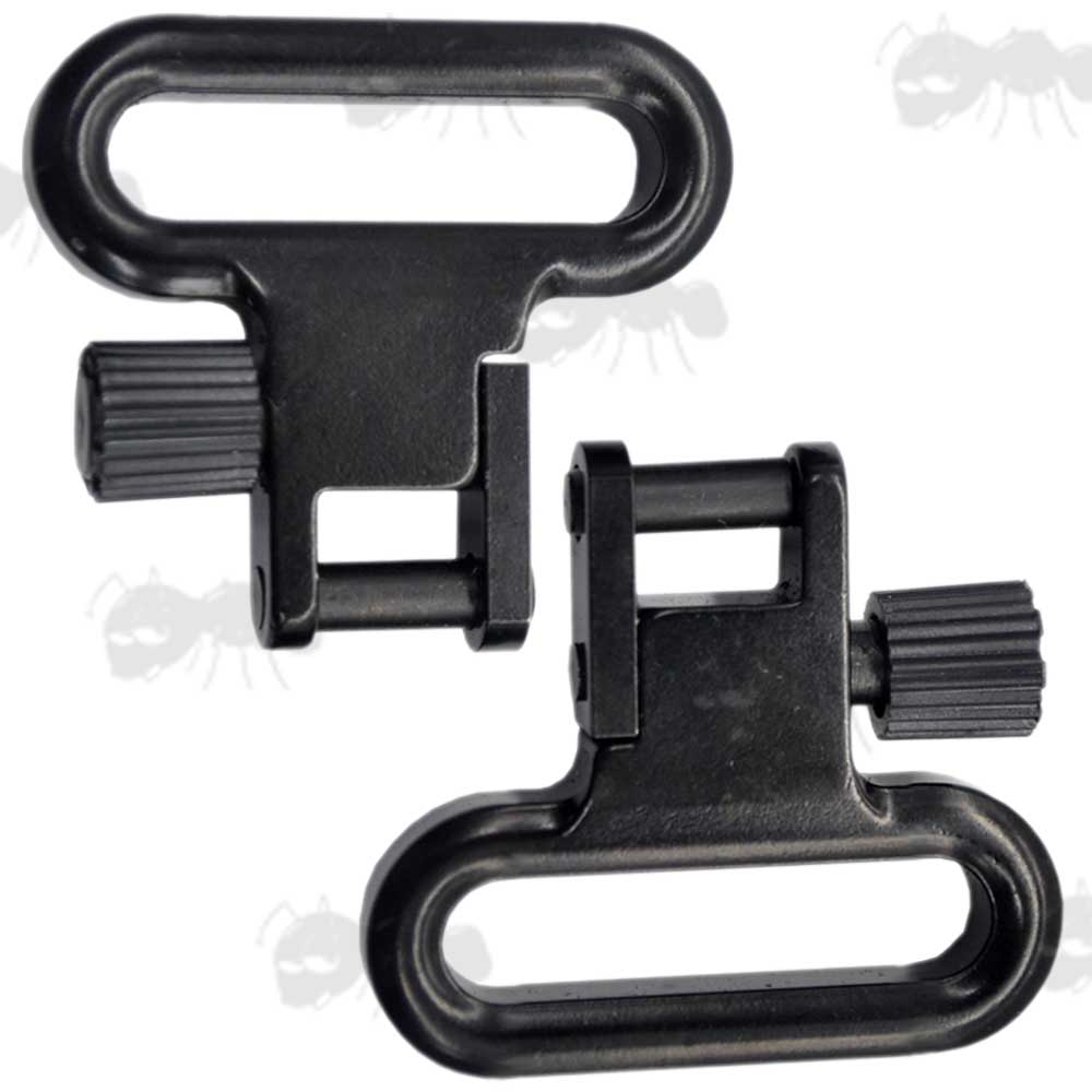 Pair of High-Strength Quick-Detach 25mm Wide Gun Sling Swivels with One Piece Loop and Body Design