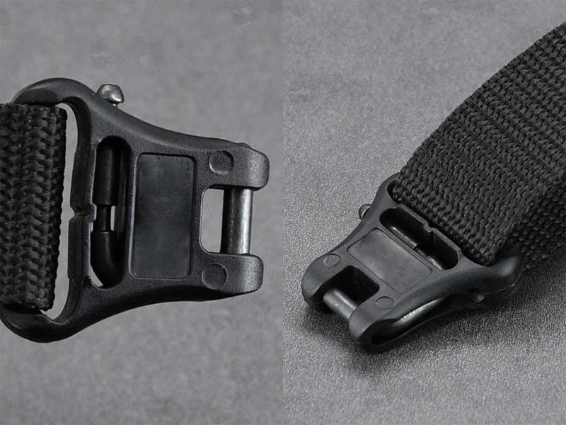 Pair of Silent Black Polymer QD Gun Swivels Shown Fitted to Sling