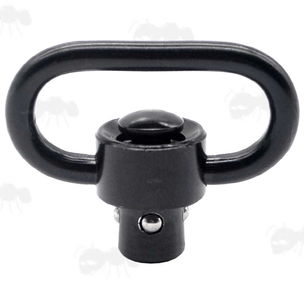 Black Push Button 10mm Socket Quick Release Sling Swivel with Rounded Corners