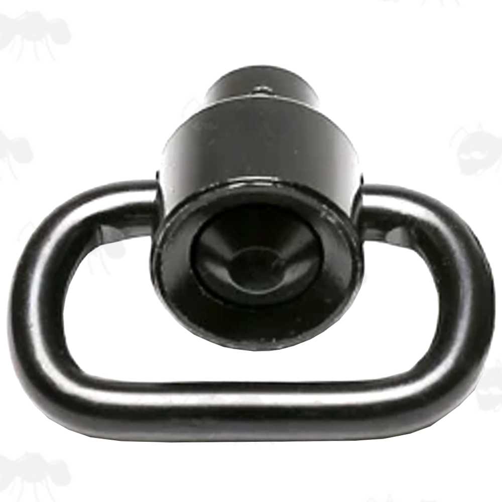 Black Push Button 10mm Socket Quick Release Sling Swivel with Rounded Corners for 25mm Wide Sling Straps