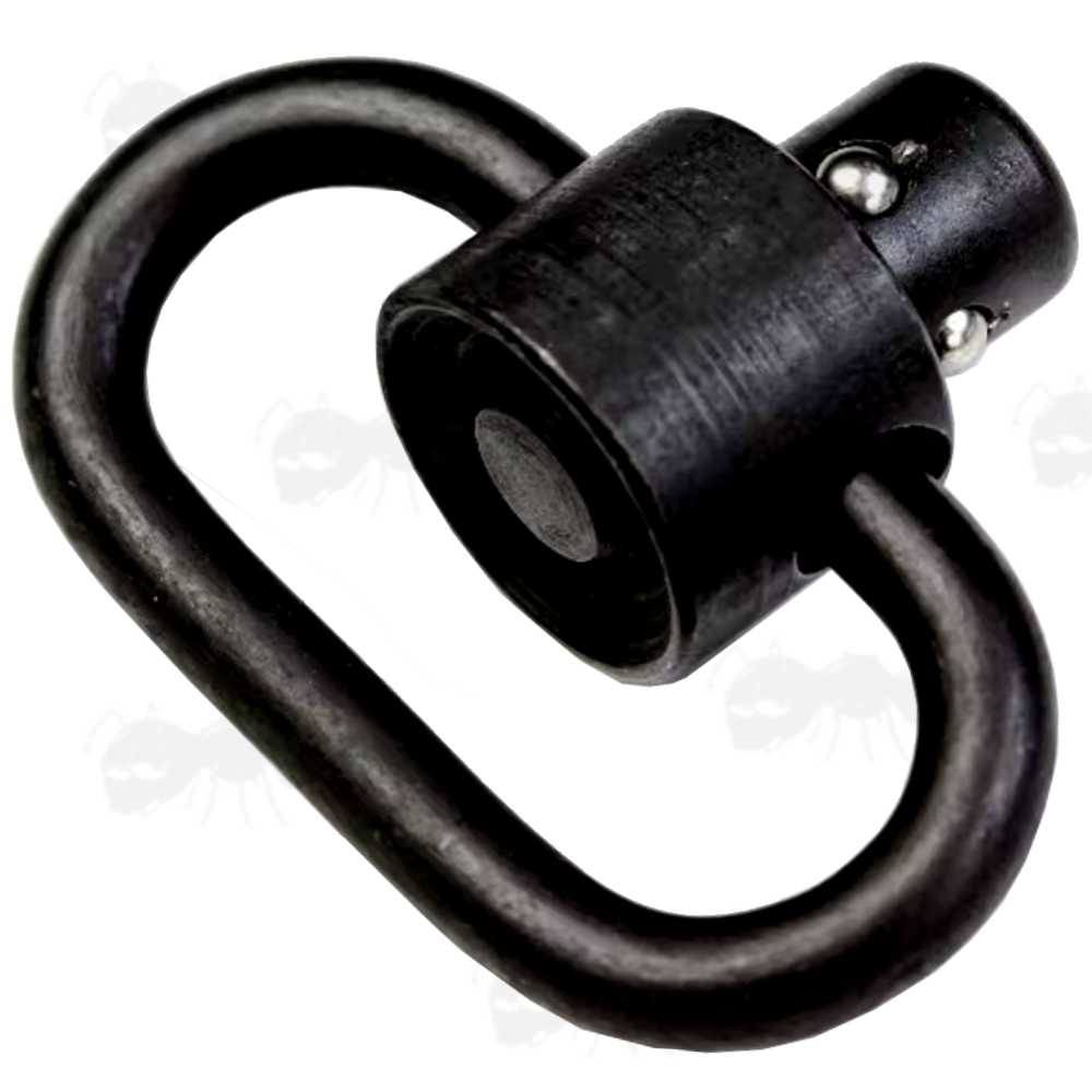 Black Push Button 10mm Socket Quick Release Sling Swivel with Rounded Corners