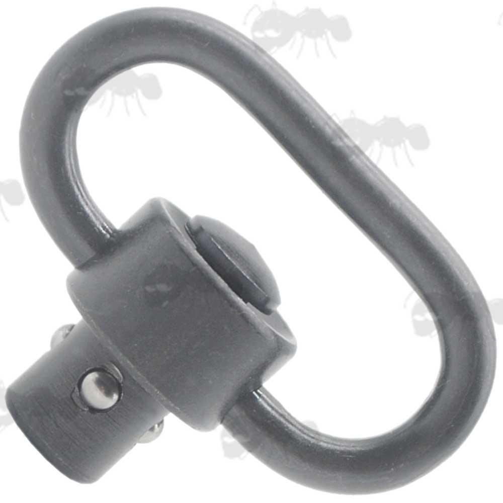 Grey Push Button 10mm Socket Quick Release 32mm Sling Swivel with Rounded Corners