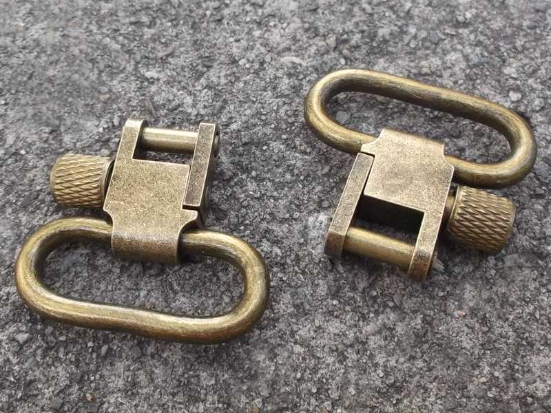 Pair of 25mm Antique Brass Quick-Release Swivels for Slings