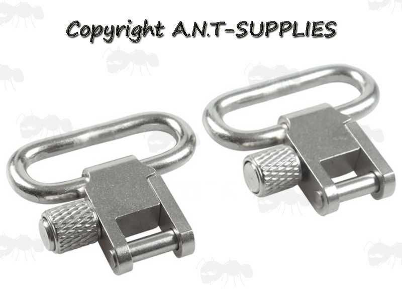 Pair of 25mm Silver Quick-Release Swivels for Slings
