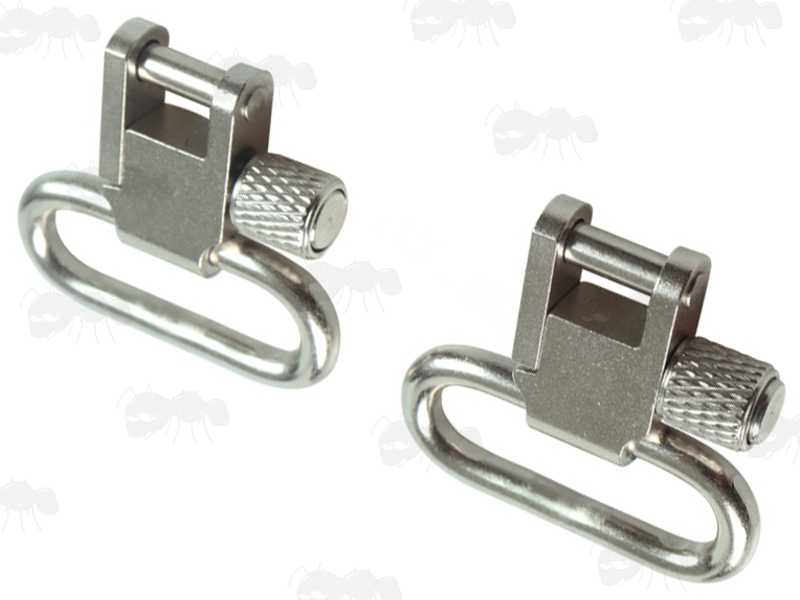 Pair of 25mm Silver Quick-Release Swivels for Slings