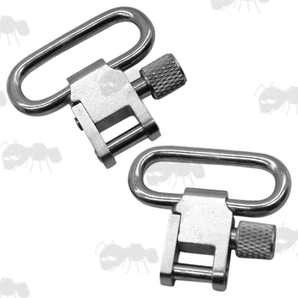 Pair of Silver Quick-Release Swivels for 25mm Wide Slings