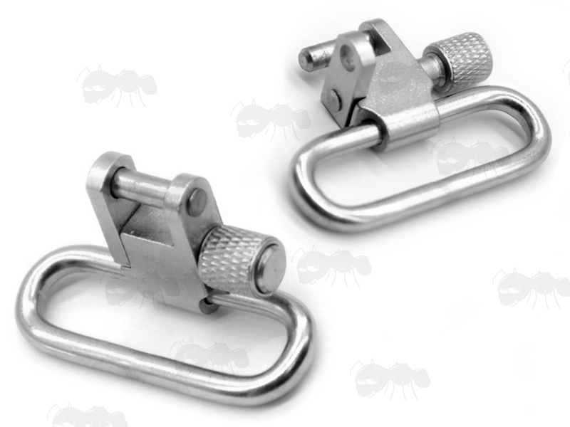 Pair of 30mm Silver Quick-Release Swivels for Slings
