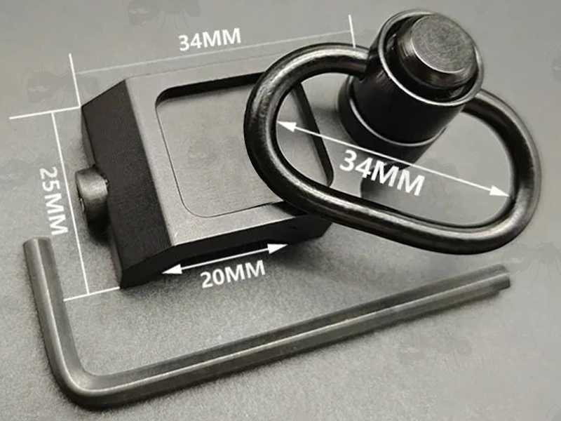 Offset Top QD 10mm Socket with 20mm Rail Mount