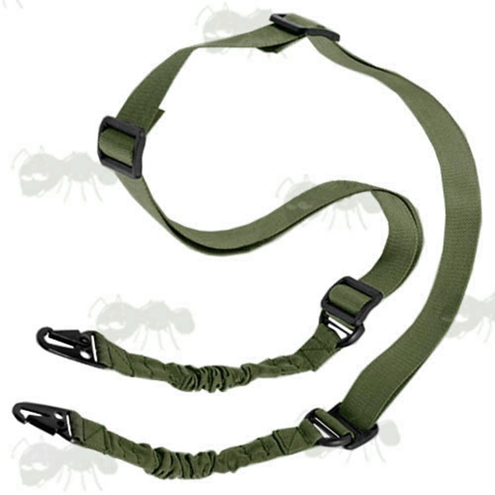 Green Two Point Bungee Rifle Sling