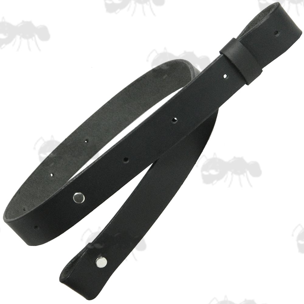 Thick Black Leather Gun Sling with Black Chicargo Studs For 30mm Wide QD Swivels