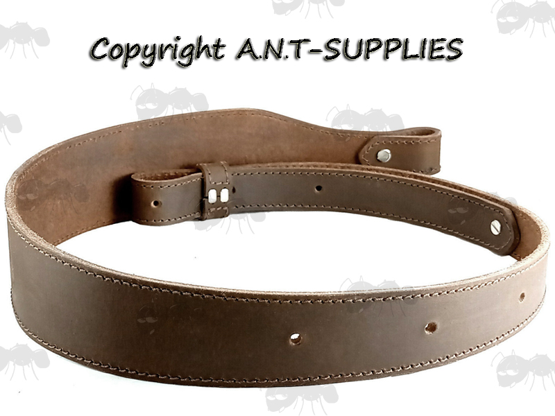 AnTac Thick Brown Leather Cobra Style Gun Sling
