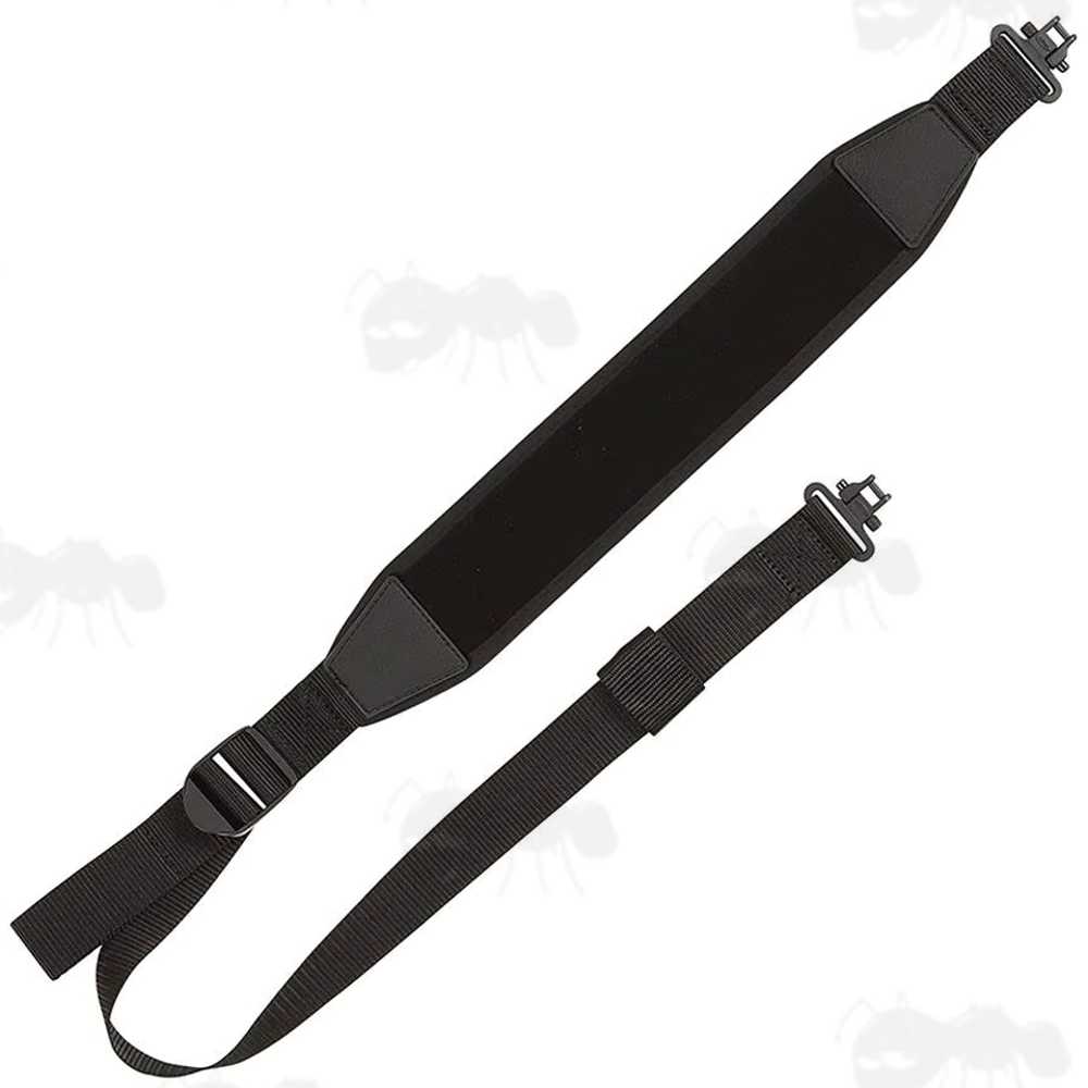 Black Canvas and Neoprene Gun Slings with Black Heavy-Duty AnTac One Piece QD Swivels