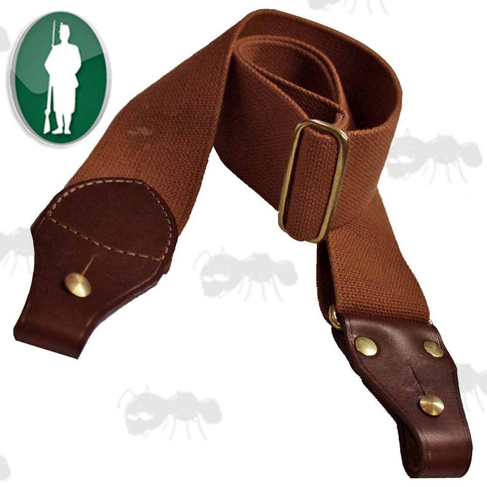 Deluxe Bisley Brown Canvas and Leather Gun Sling