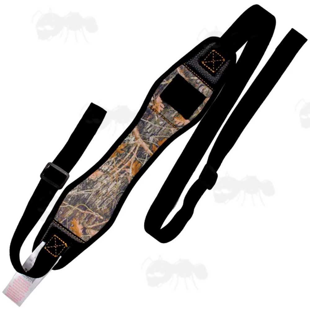 Black and Autumn Leaf Camouflage Pattern CO2 Air Rifle Sling with Two 12g CO2 Capsule Holder Loops