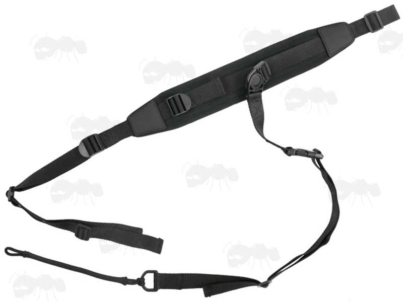 Black Canvas and Neoprene Crossbody Three Point Fitting Rifle Sling