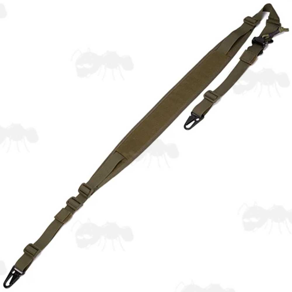 Padded Shoulder Strap Green Light Machine Gun Sling with HK Style Wide Mount Clips