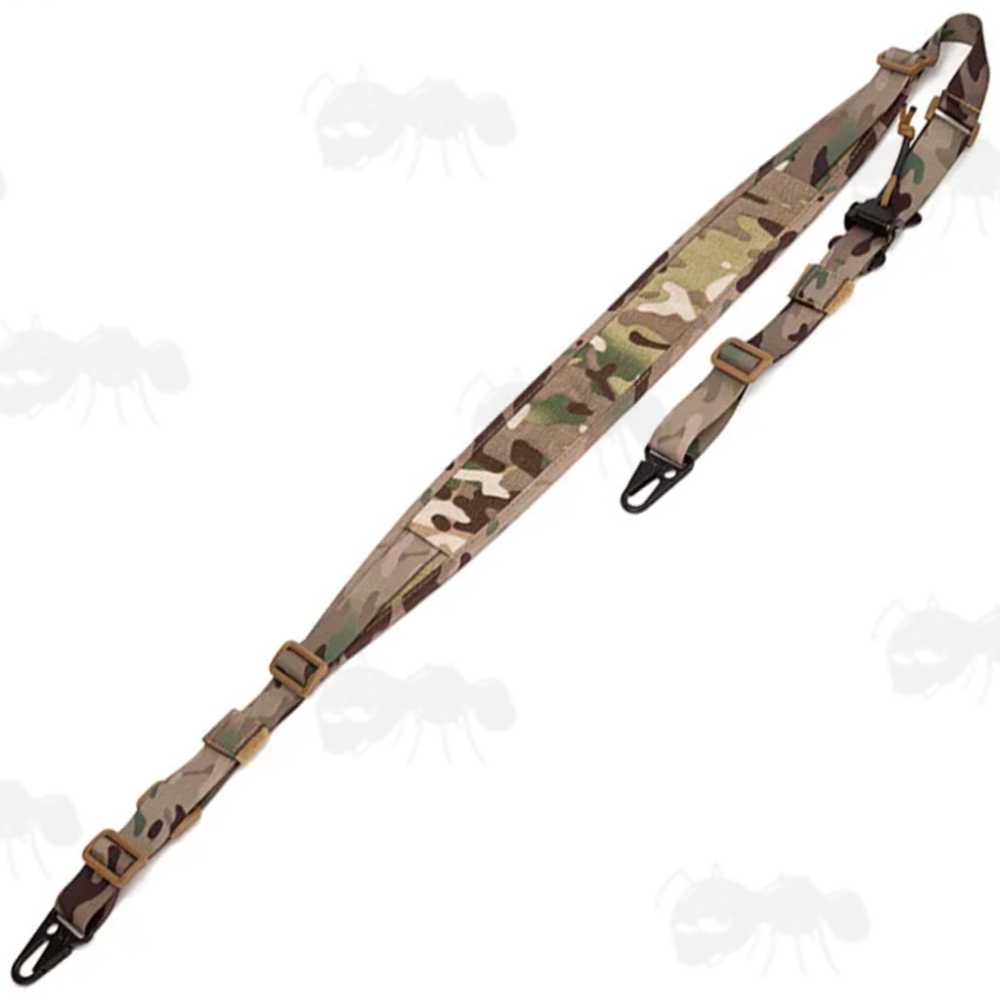 Padded Shoulder Strap Multicamo Light Machine Gun Sling with HK Style Wide Mount Clips