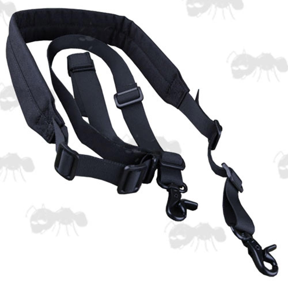 Long Padded Two Point Rifle Sling in Black