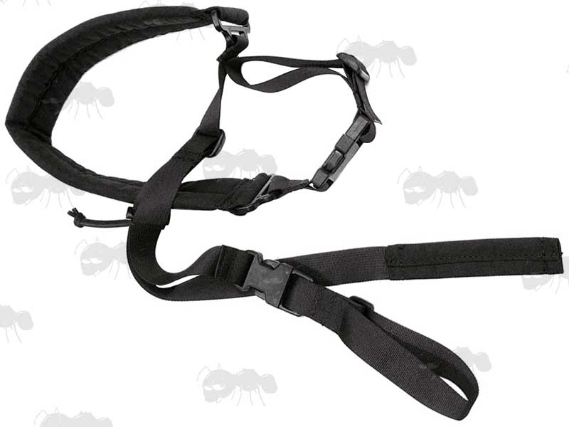 Long Padded Two Point Rifle Sling in Black with Swivels Needed